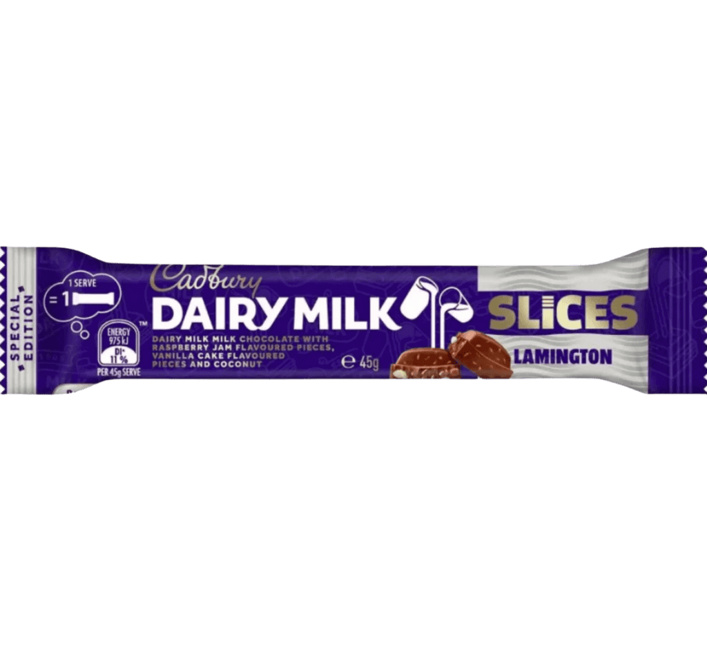 Cadbury Dairy Milk Lamington Slices Chocolate Bar 45g