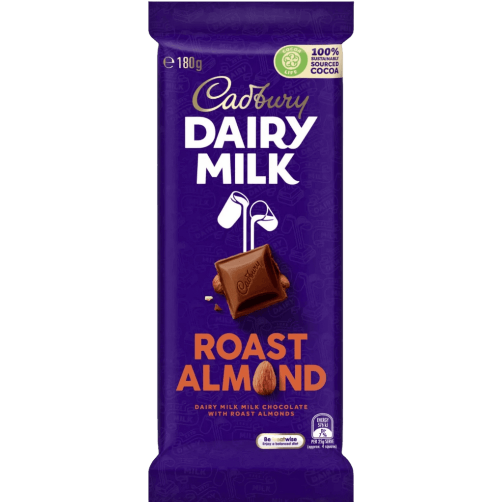 Cadbury Dairy Milk Roast Almond Chocolate Block 180g