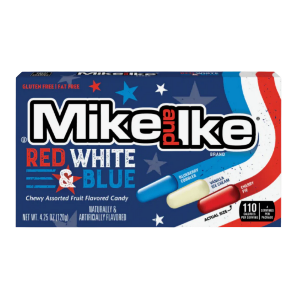 Mike & Ike Red White & Blue Theatre Box 4.25 oz / 120g