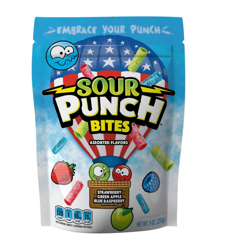 Sour Punch Bites Assorted Flavours Peg Bag 9oz / 255g