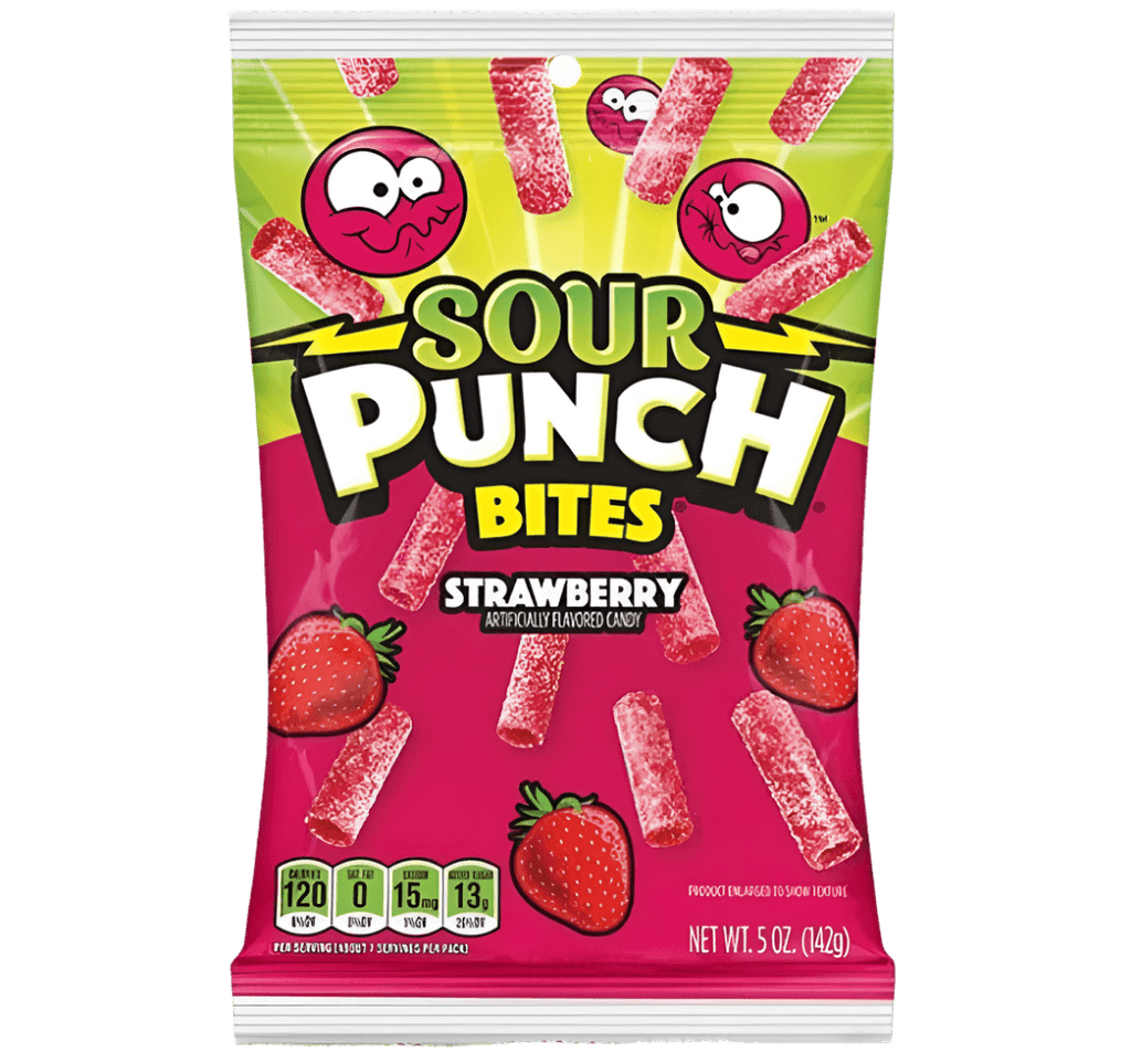 Sour Punch Bites Strawberry Peg Bag 5oz / 141.7g