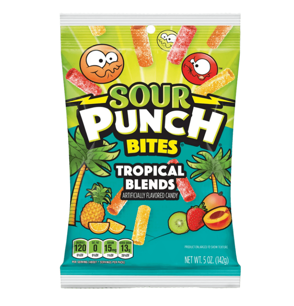 Sour Punch Bites Tropical Blends Peg Bag 5oz / 141.7g