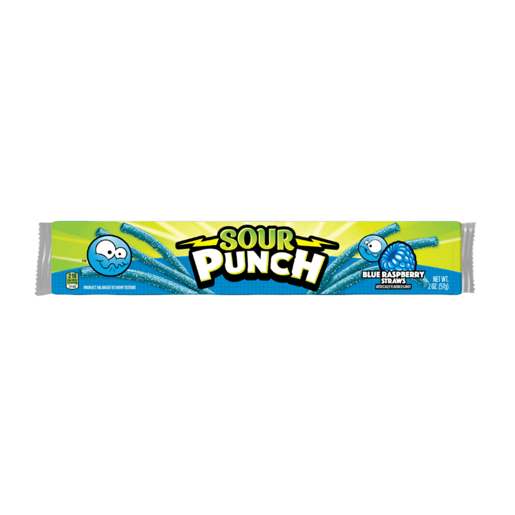 Sour Punch Blue Raspberry Straws 2oz / 57g