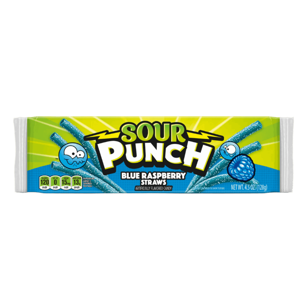 Sour Punch Blue Raspberry Straws Tray 4.5oz / 128g